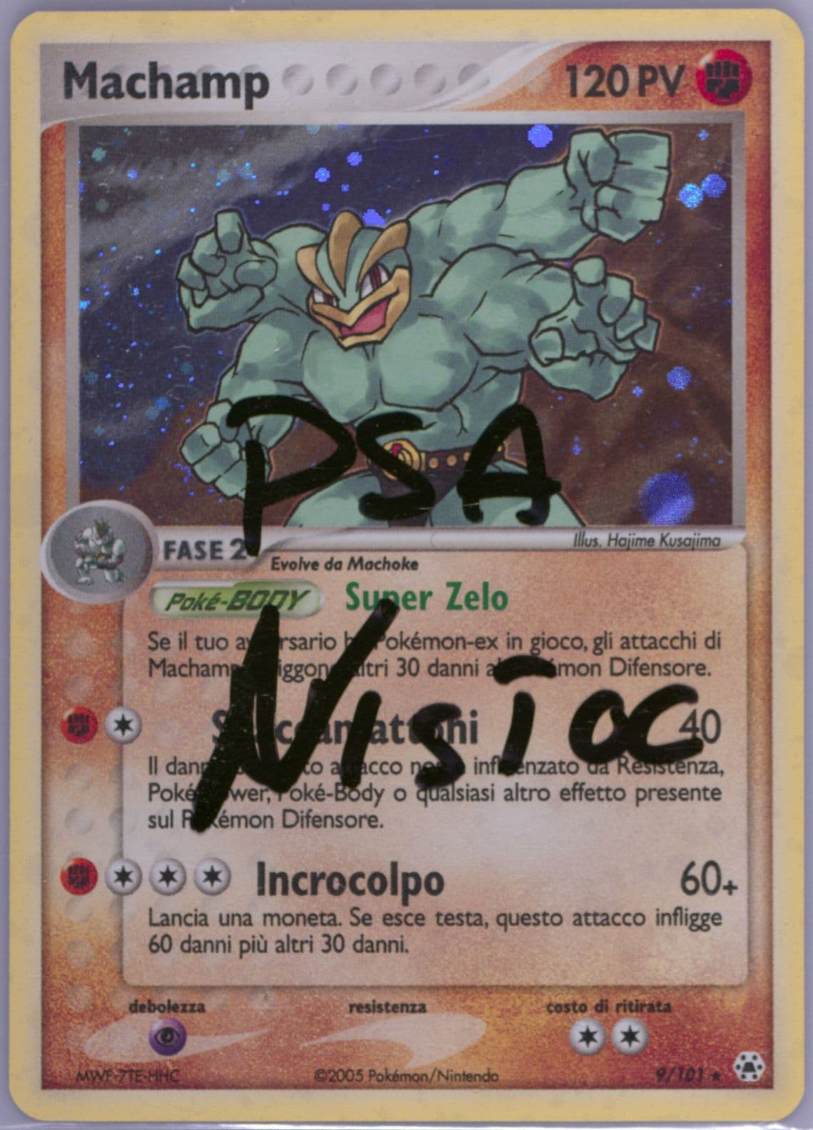 Machamp-Holo (9) 2005 Pokemon Italian EX Hidden Legends