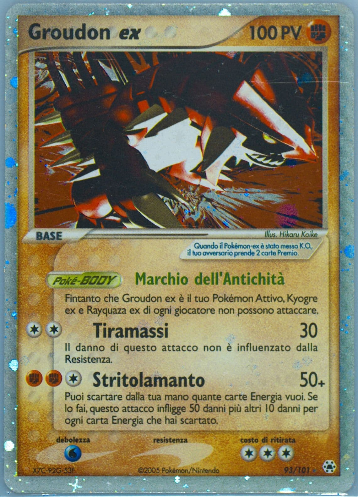 Groudon EX-Holo (93) 2005 Pokemon Italian EX Hidden Legends