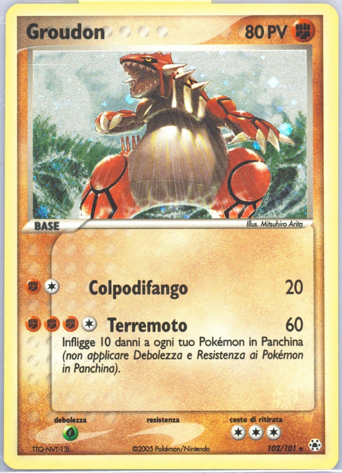 Groudon-Holo (102) 2005 Pokemon Italian EX Hidden Legends