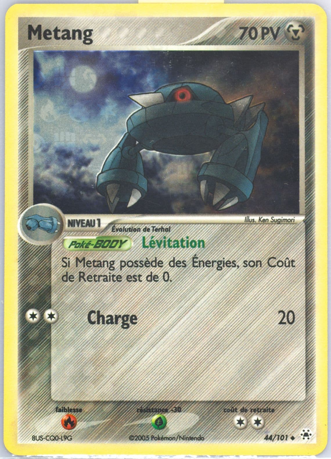 Metang-Reverse Foil (44) 2005 Pokemon French EX Hidden Legends