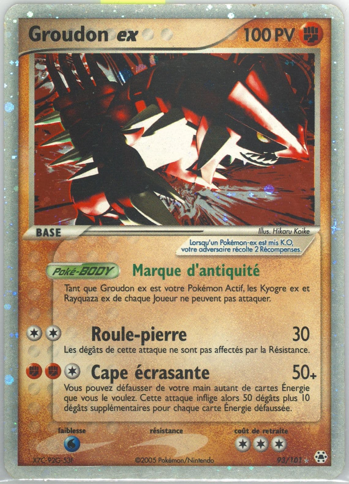 Groudon EX-Holo (93) 2005 Pokemon French EX Hidden Legends