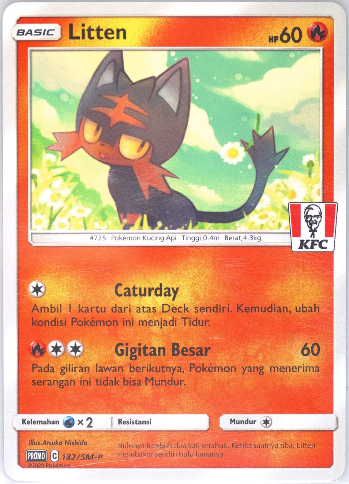 Litten Kfc Chaki Kids Meal (182) 2021 Pokemon Indonesian SM Promo