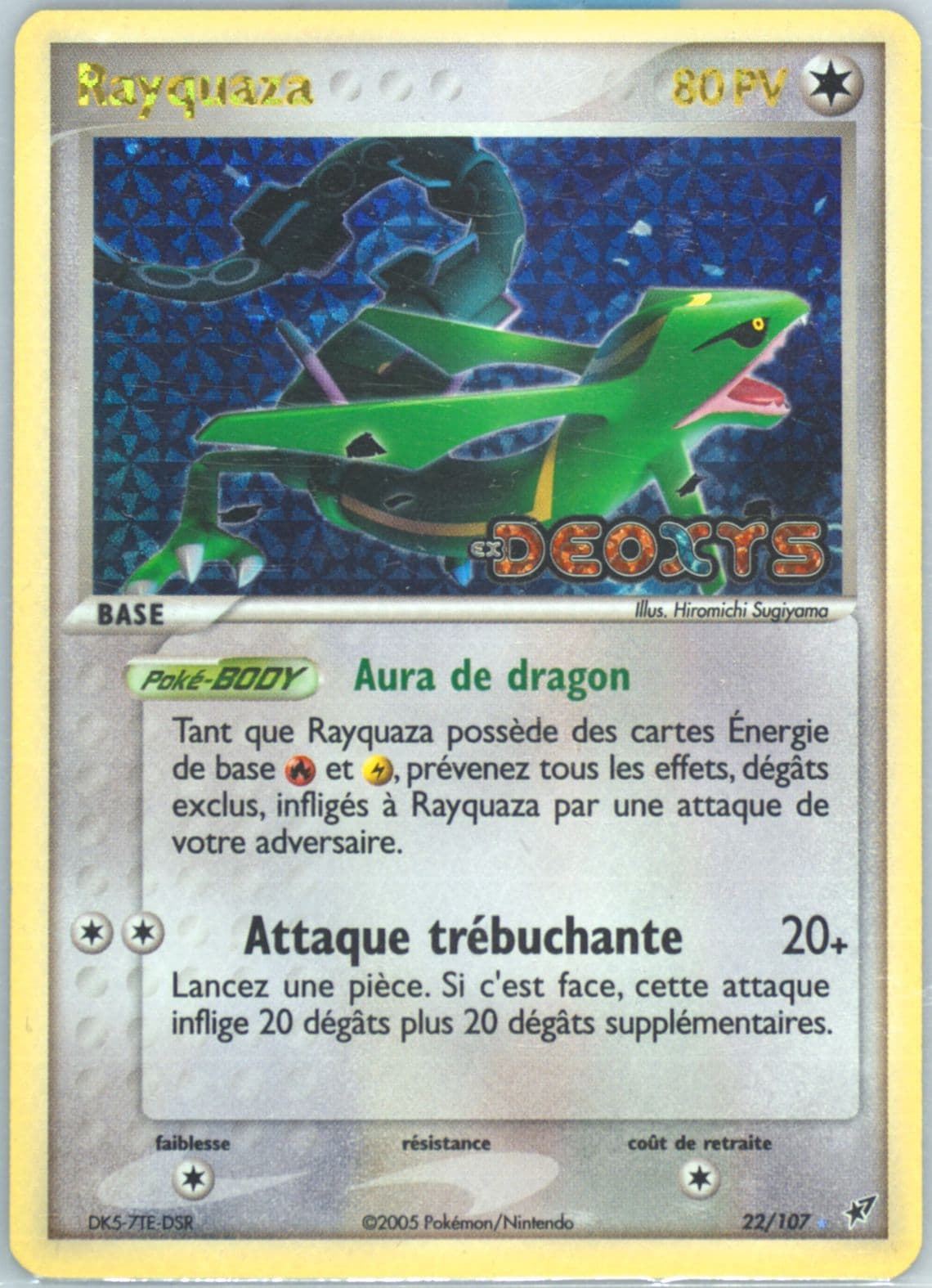 Rayquaza-Reverse Foil French (22) 2005 Pokemon EX Deoxys