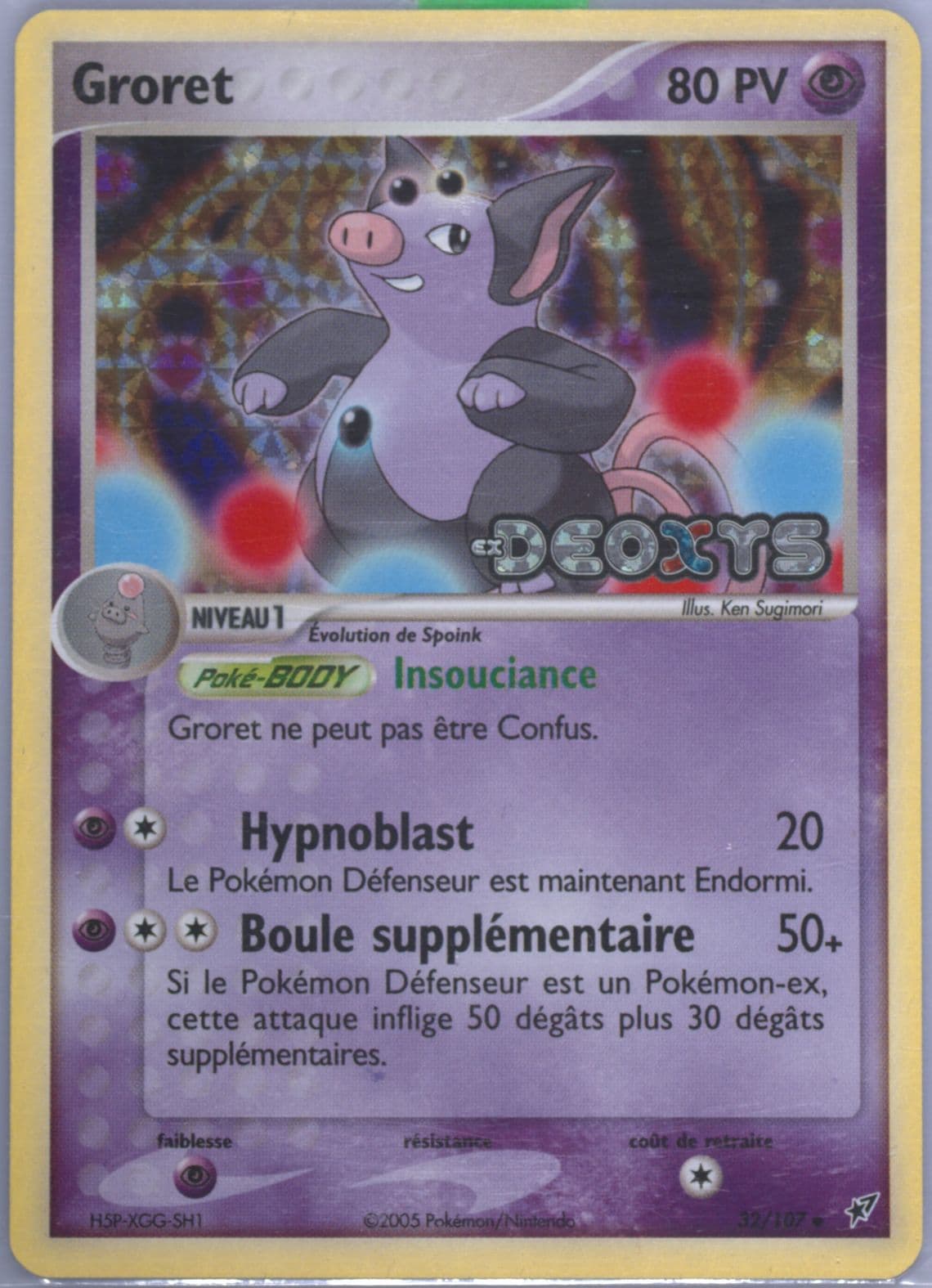 Groret-Reverse Foil French (32) 2005 Pokemon EX Deoxys
