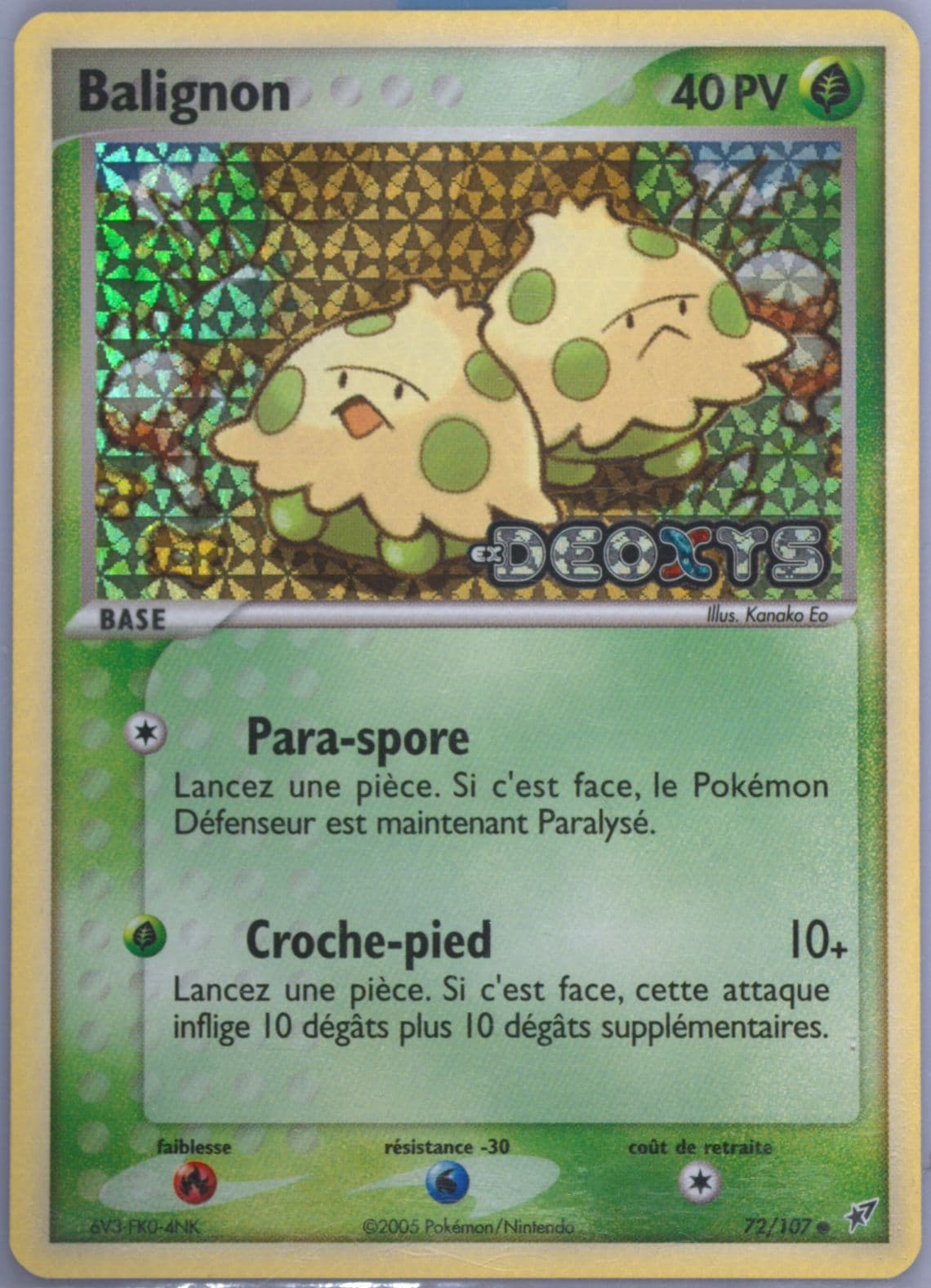 Balignon-Reverse Foil French (72) 2005 Pokemon EX Deoxys