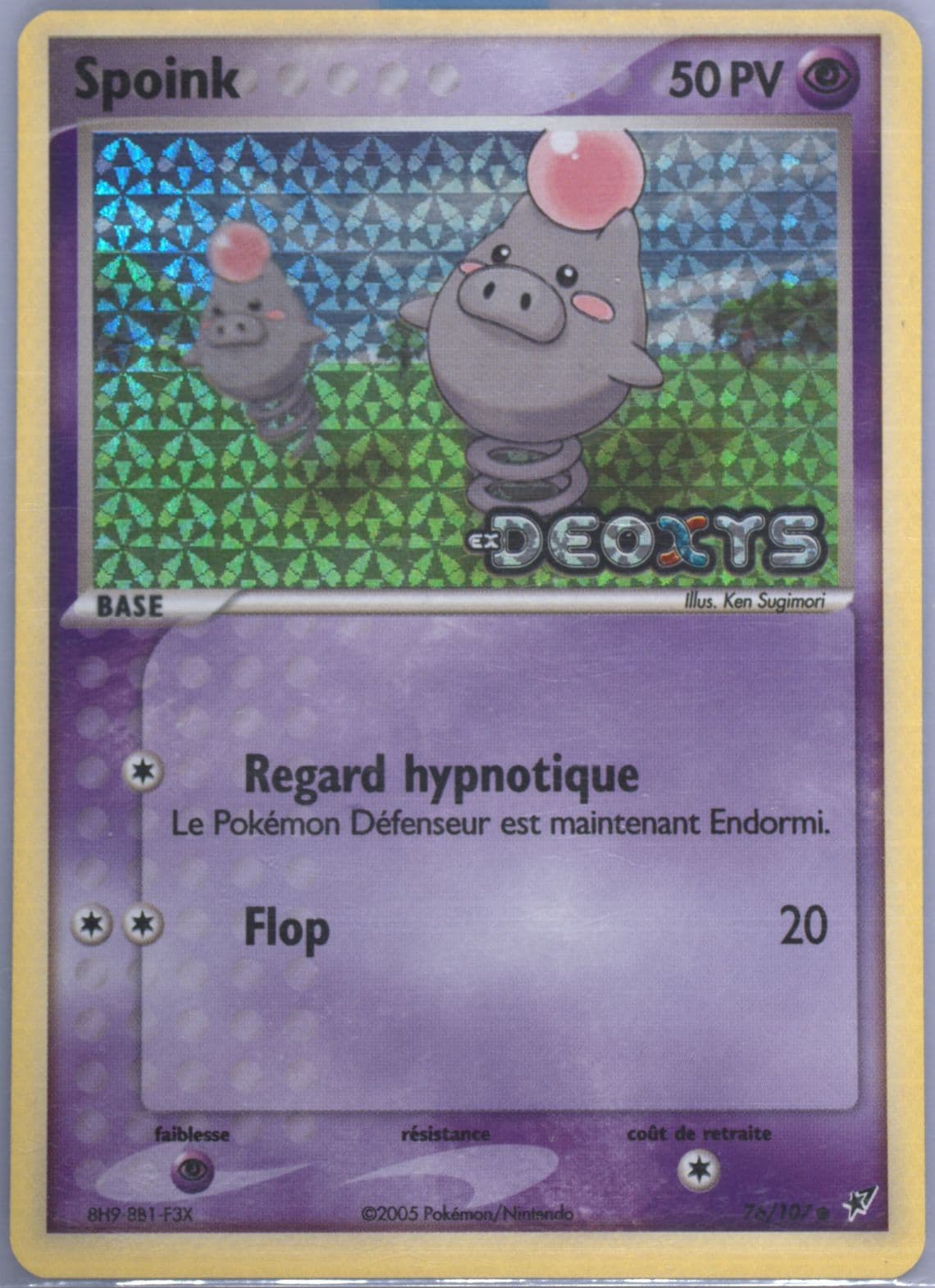 Spoink-Reverse Foil French (76) 2005 Pokemon EX Deoxys