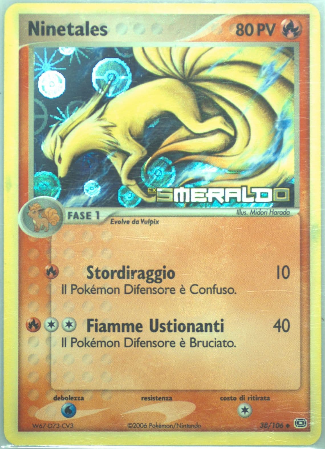 Ninetales-Reverse Foil Italian (38) 2005 Pokemon EX Emerald