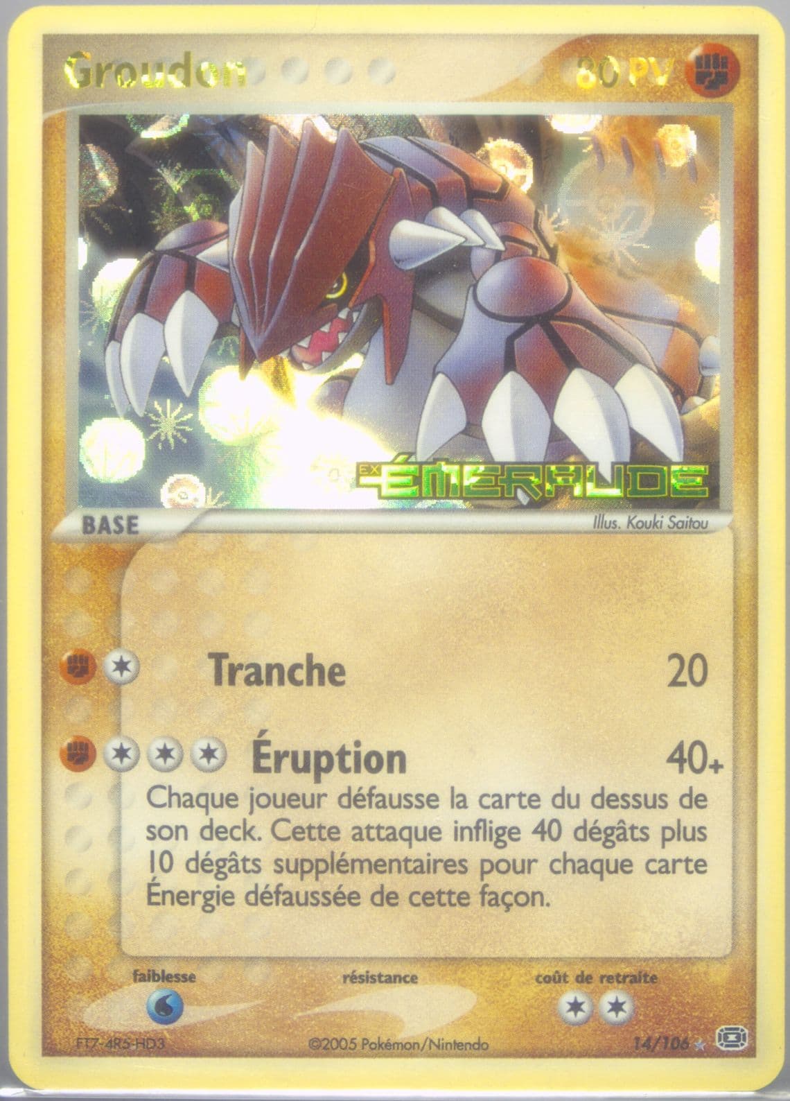 Groudon-Reverse Foil French (14) 2005 Pokemon EX Emerald