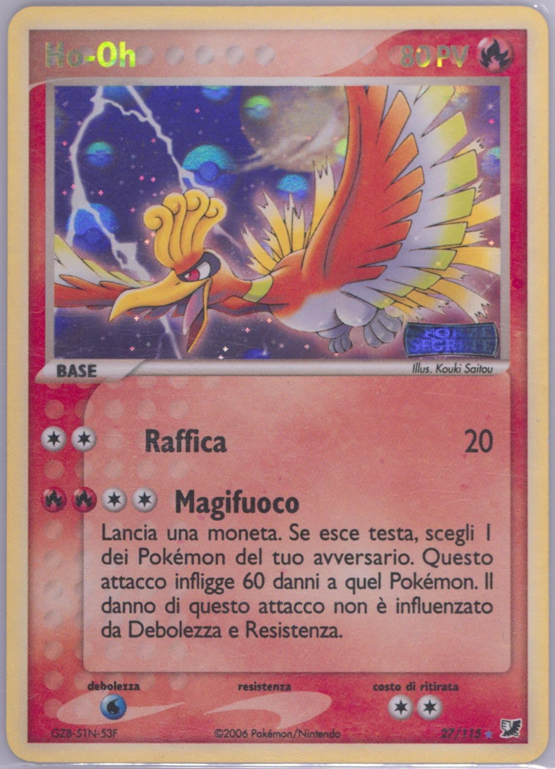 HO-Oh-Reverse Foil Italian (27) 2005 Pokemon EX Unseen Forces