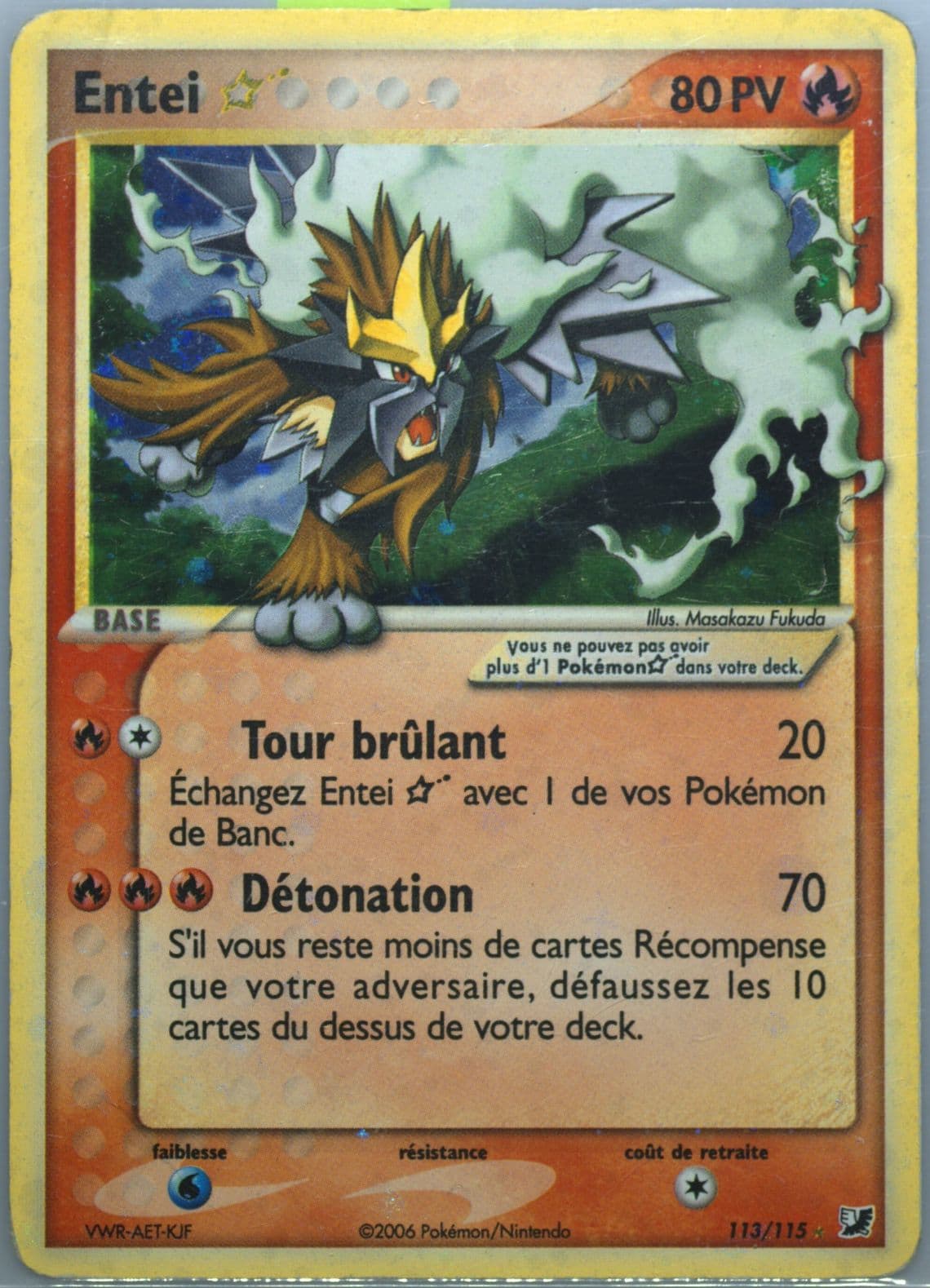 Entei-Holo Gold Star (113) 2006 Pokemon French EX Unseen Forces