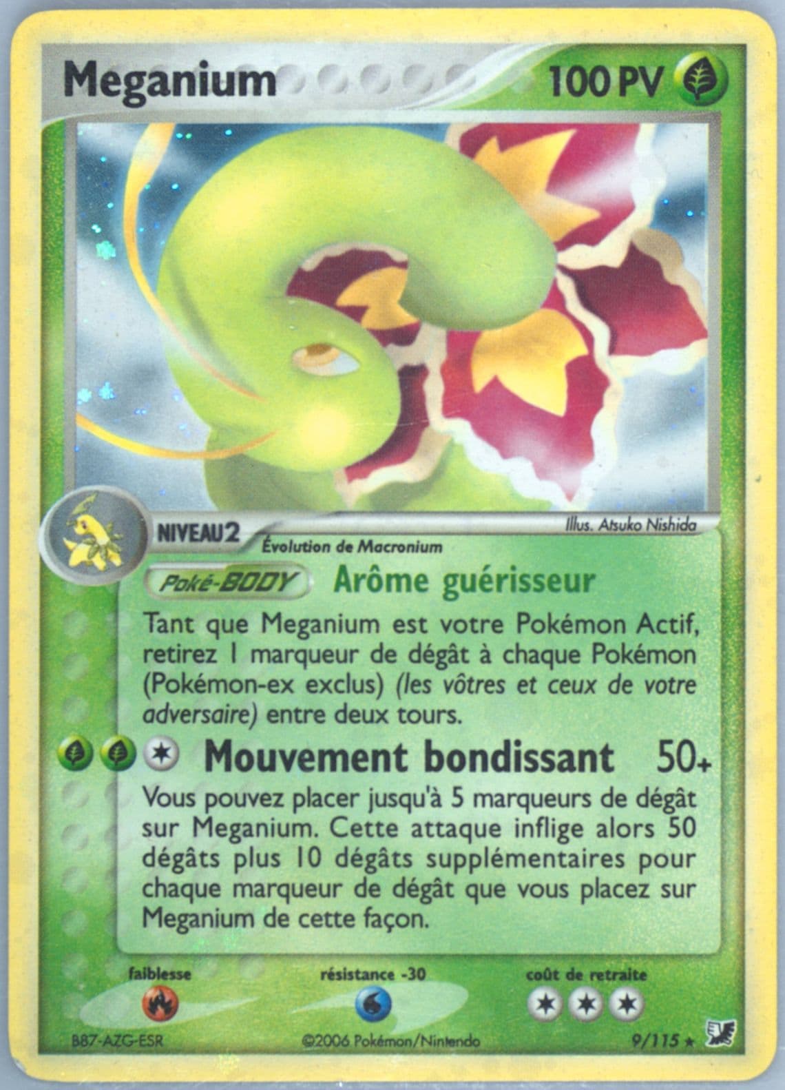 Meganium-Holo (9) 2006 Pokemon French EX Unseen Forces