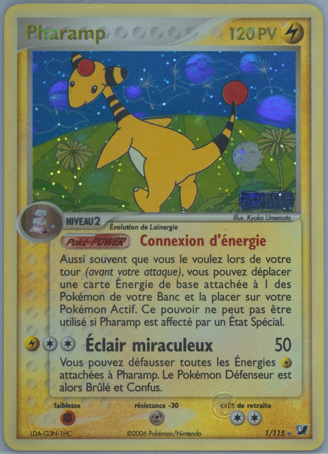 Pharamp-Reverse Foil (1) 2006 Pokemon French EX Unseen Forces