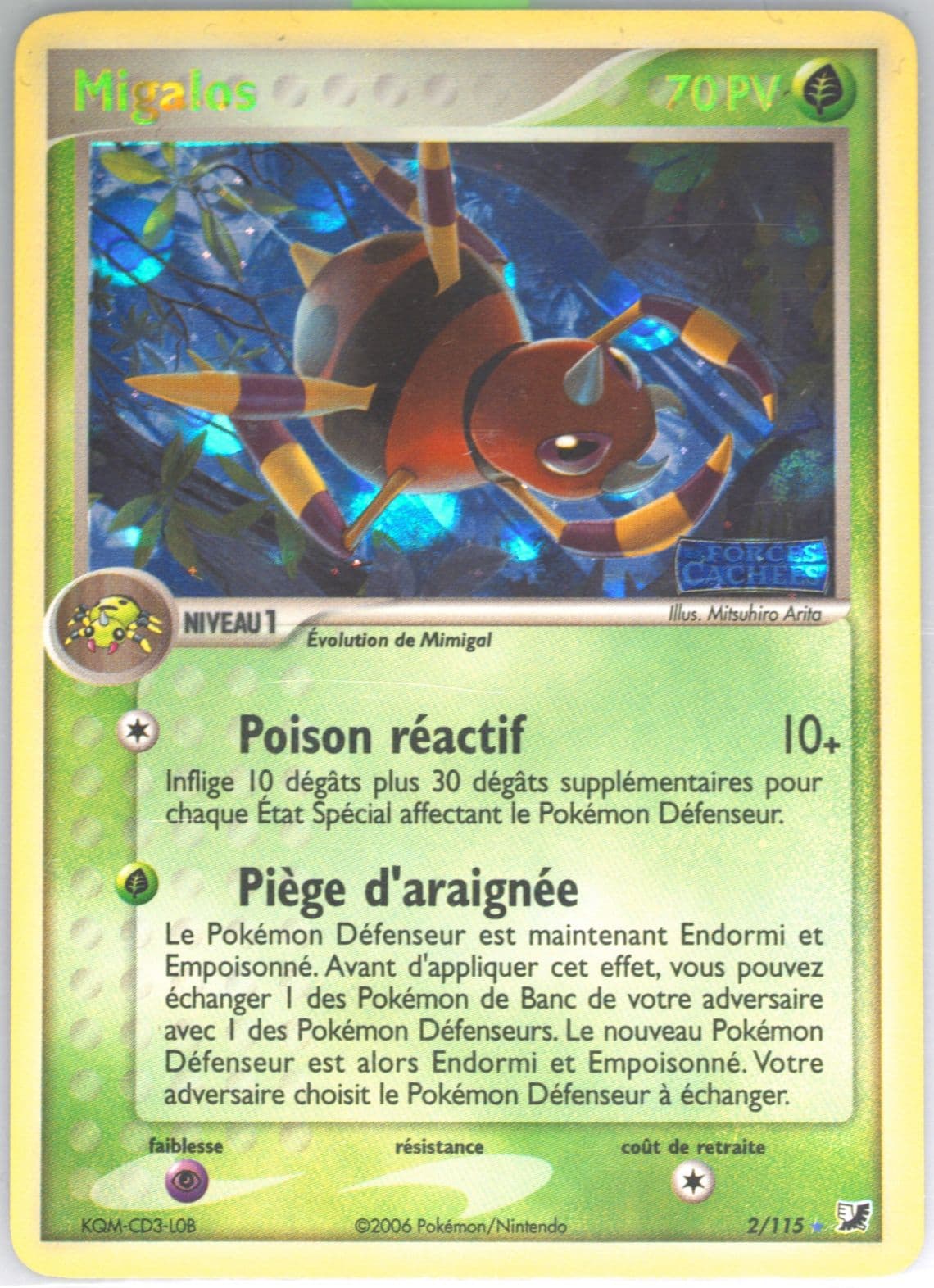 Migalos-Reverse Foil (2) 2006 Pokemon French EX Unseen Forces