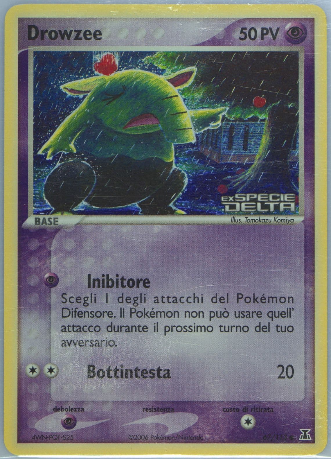 Drowzee-Reverse Foil Italian (67) 2005 Pokemon EX Delta Species