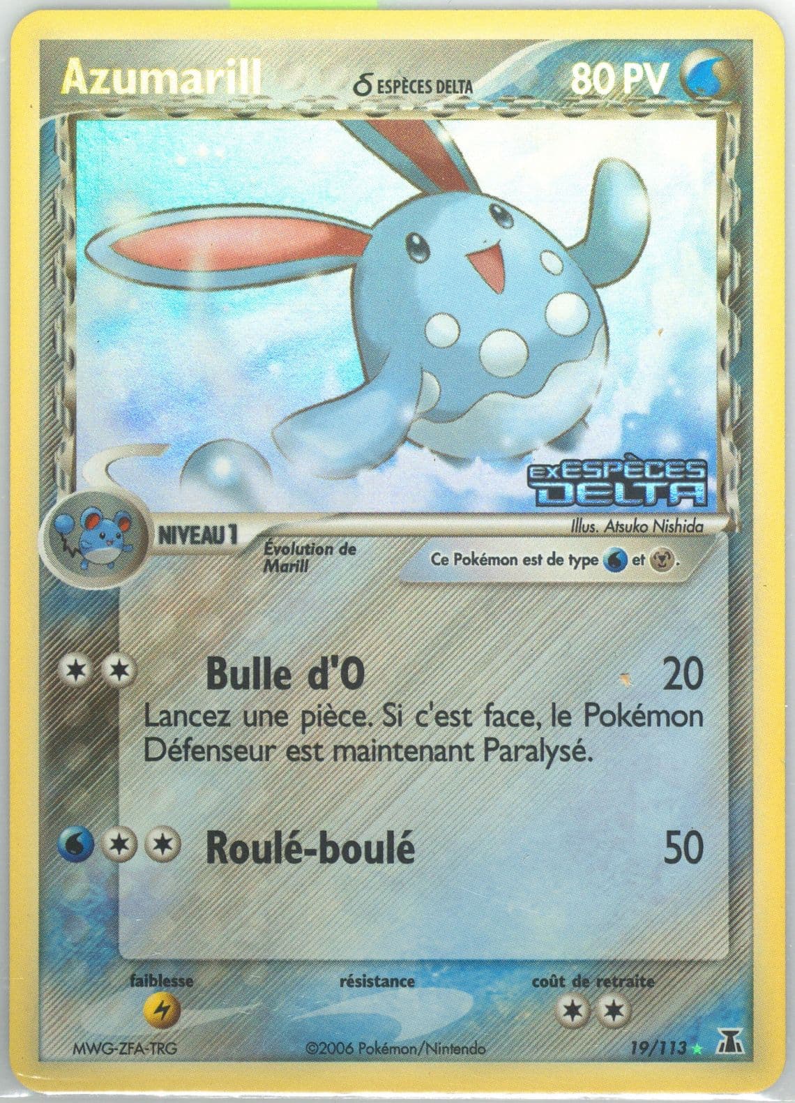 Azumarill-Reverse Foil (19) 2006 Pokemon French EX Delta Species