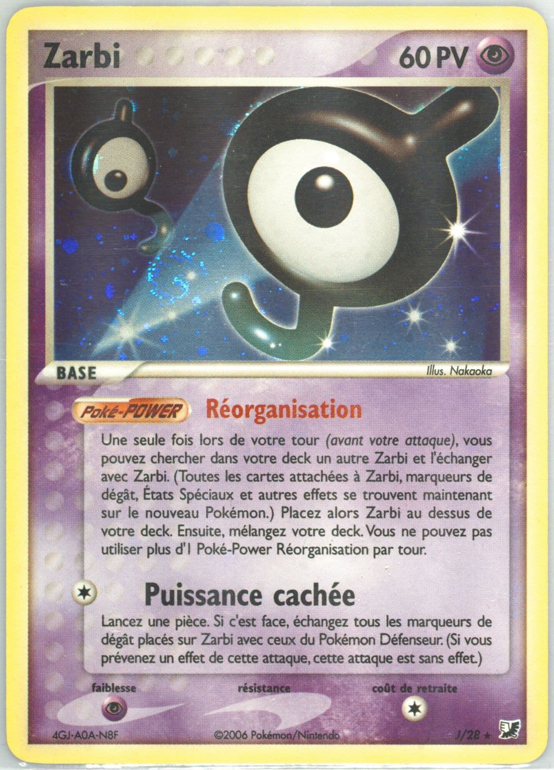 Zarbi-Holo (J/28) 2006 Pokemon French EX Unseen Forces