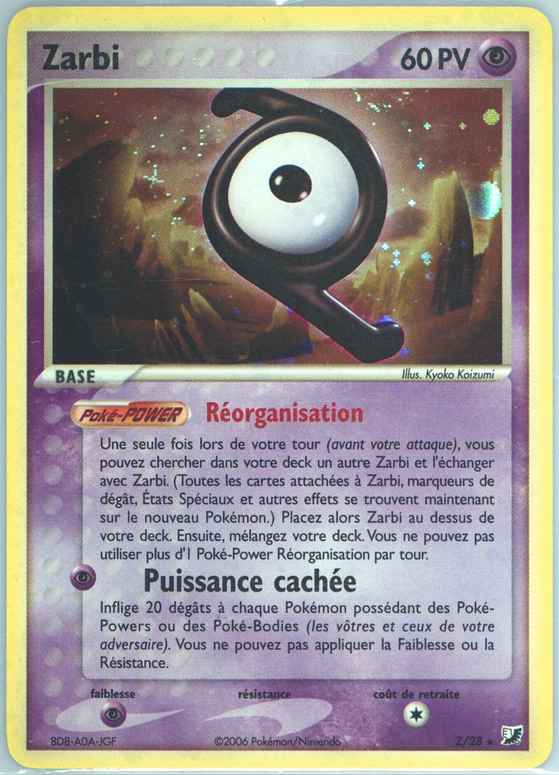 Zarbi-Holo (Z/28) 2006 Pokemon French EX Unseen Forces