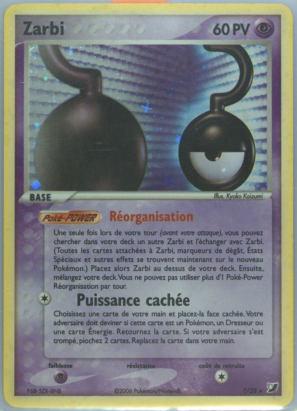 Zarbi-Holo (?/28) 2006 Pokemon French EX Unseen Forces