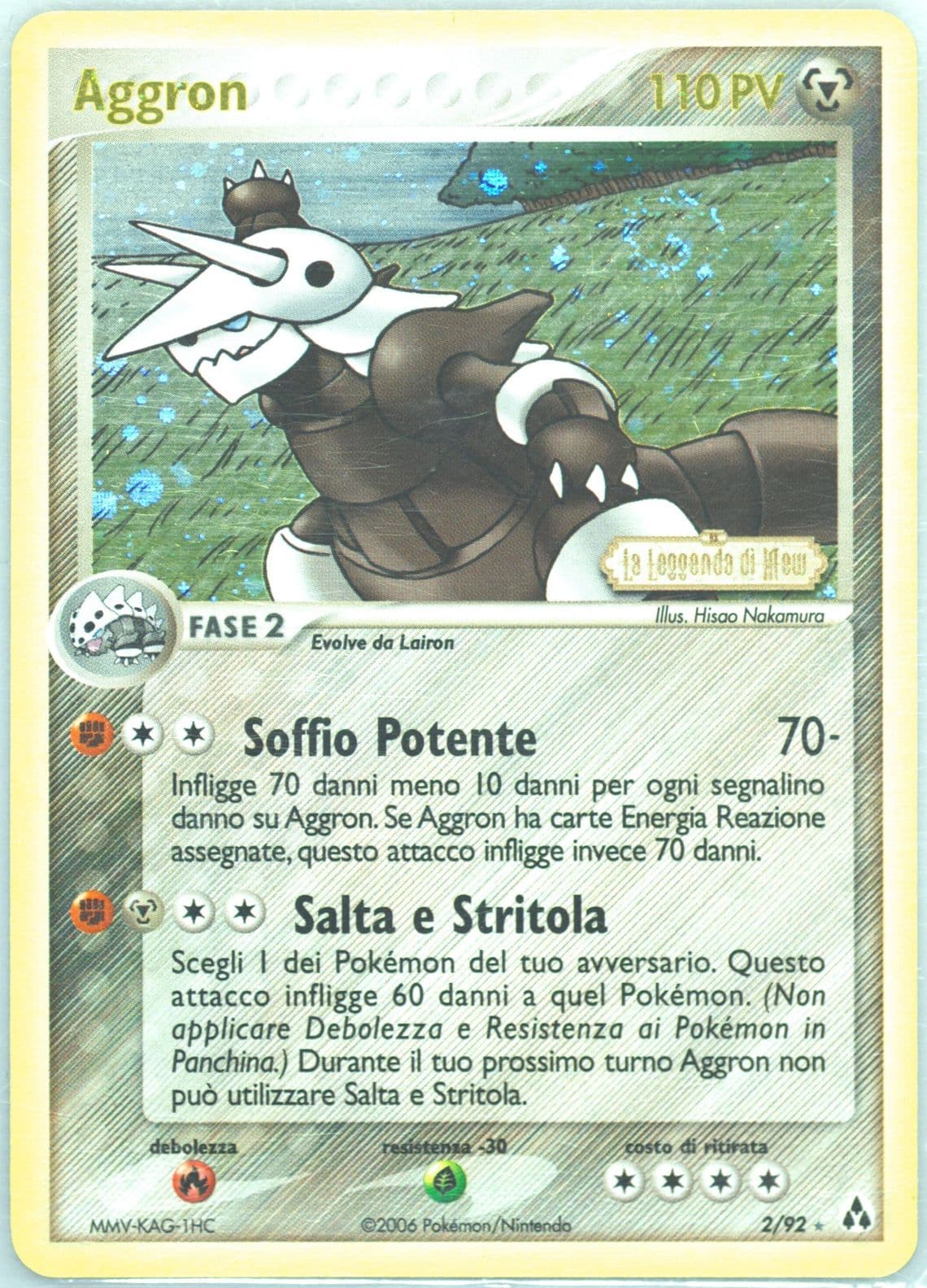 Aggron-Reverse Foil Italian (2) 2006 Pokemon EX Legend Maker