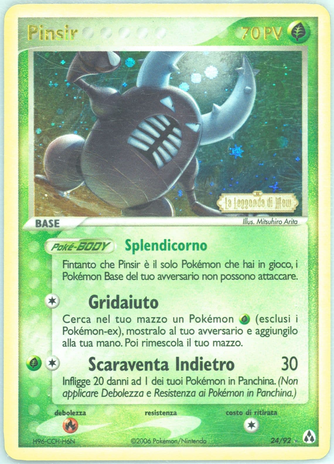 Pinsir-Reverse Foil Italian (24) 2006 Pokemon EX Legend Maker