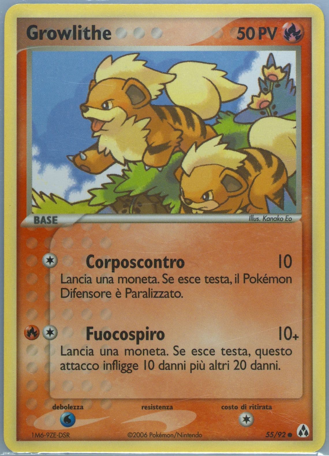 Growlithe Italian (55) 2006 Pokemon EX Legend Maker
