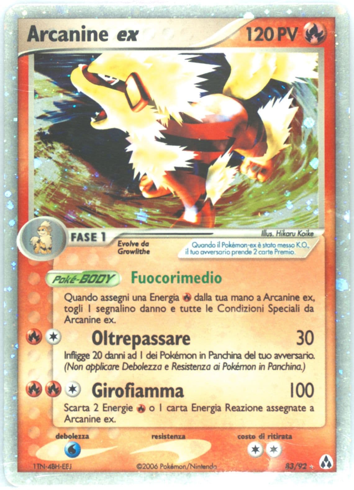 Arcanine EX-Holo Italian (83) 2006 Pokemon EX Legend Maker