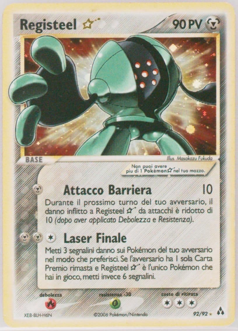 Registeel-Holo Italian-Gold Star (92) 2006 Pokemon EX Legend Maker