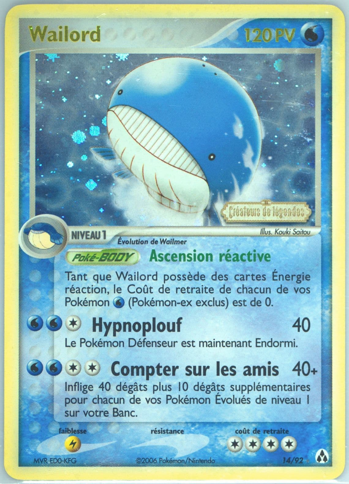 Wailord-Reverse Foil French (14) 2006 Pokemon EX Legend Maker