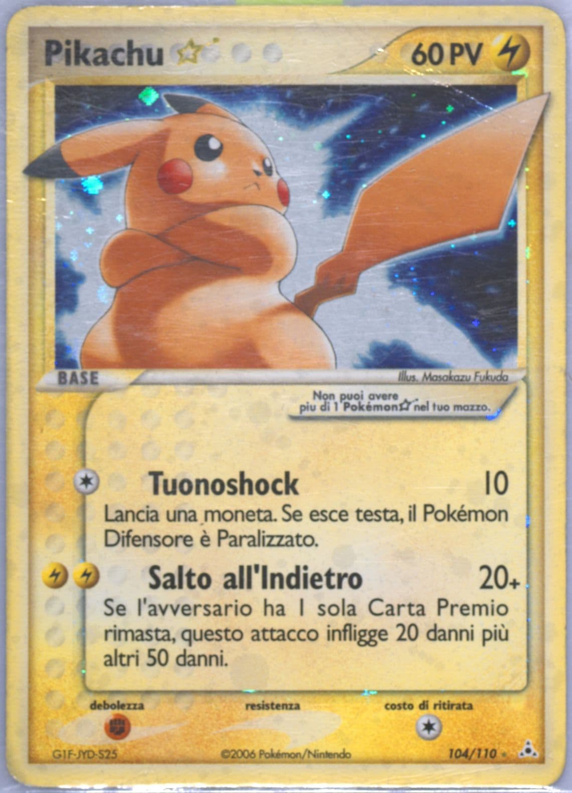 Pikachu-Holo Italian-Gold Star (104) 2006 Pokemon EX Holon Phantoms