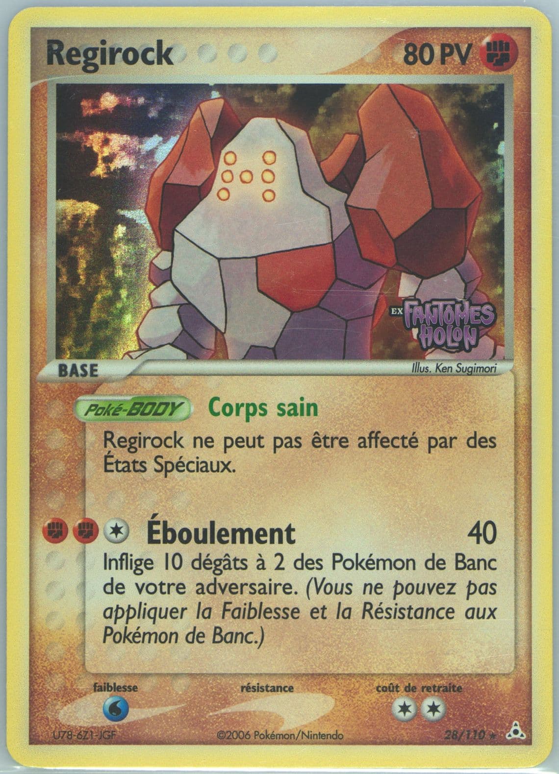 Regirock-Reverse Foil French (28) 2006 Pokemon EX Holon Phantoms
