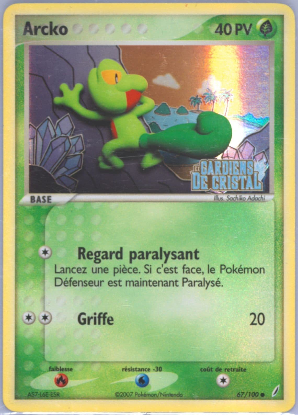 Arcko-Reverse Foil (67) 2007 Pokemon French EX Crystal Guardians