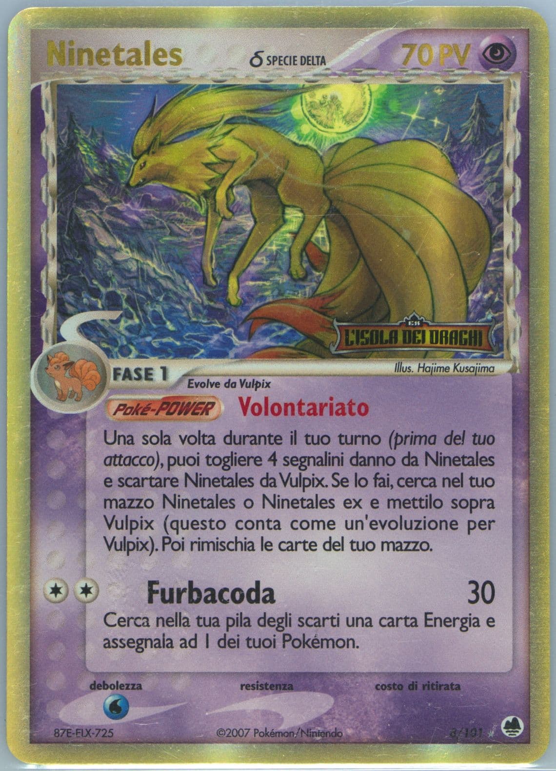 Ninetales-Reverse Foil Italian (8) 2006 Pokemon EX Dragon Frontiers