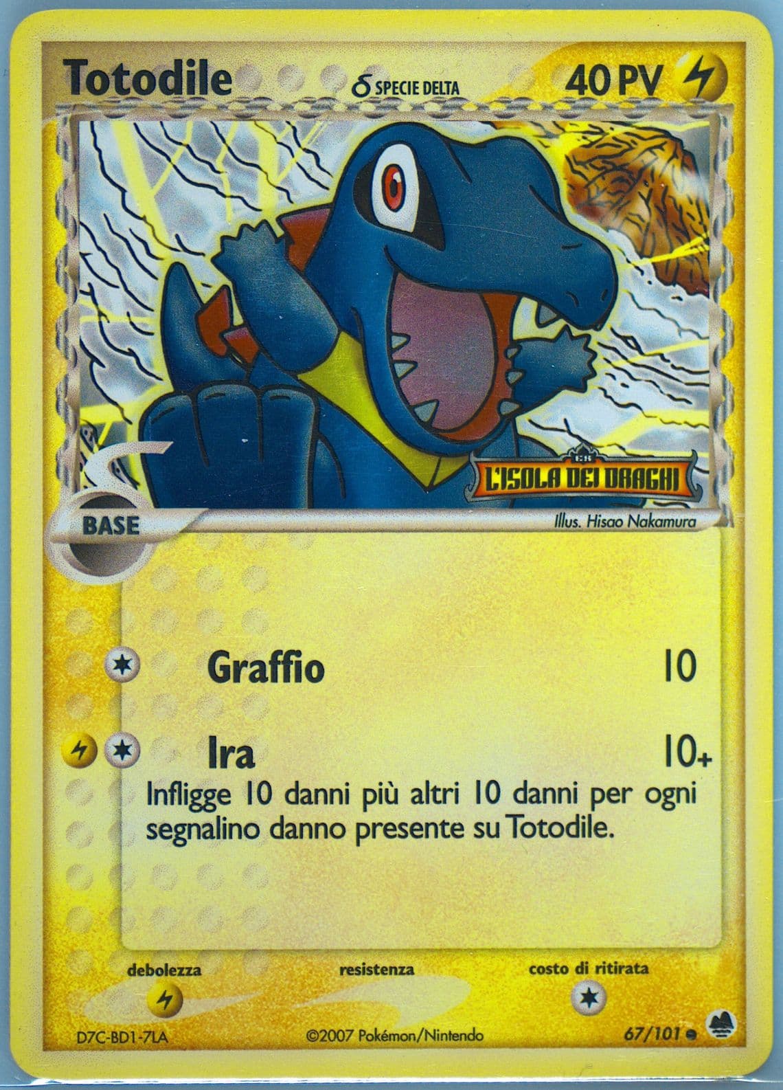 Totodile-Reverse Foil Italian (67) 2006 Pokemon EX Dragon Frontiers