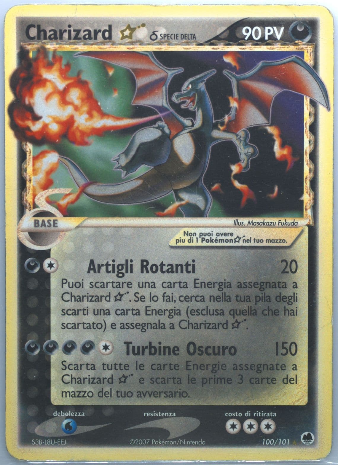 Charizard-Holo Italian-Gold Star (100) 2006 Pokemon EX Dragon Frontiers