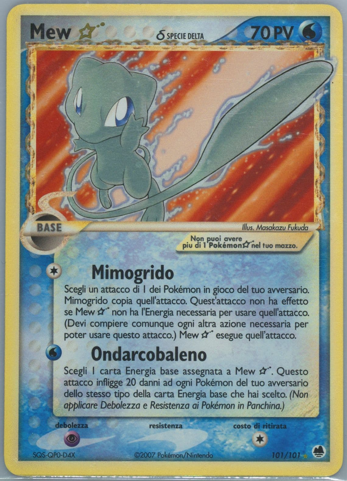 Mew-Holo Italian-Gold Star (101) 2006 Pokemon EX Dragon Frontiers