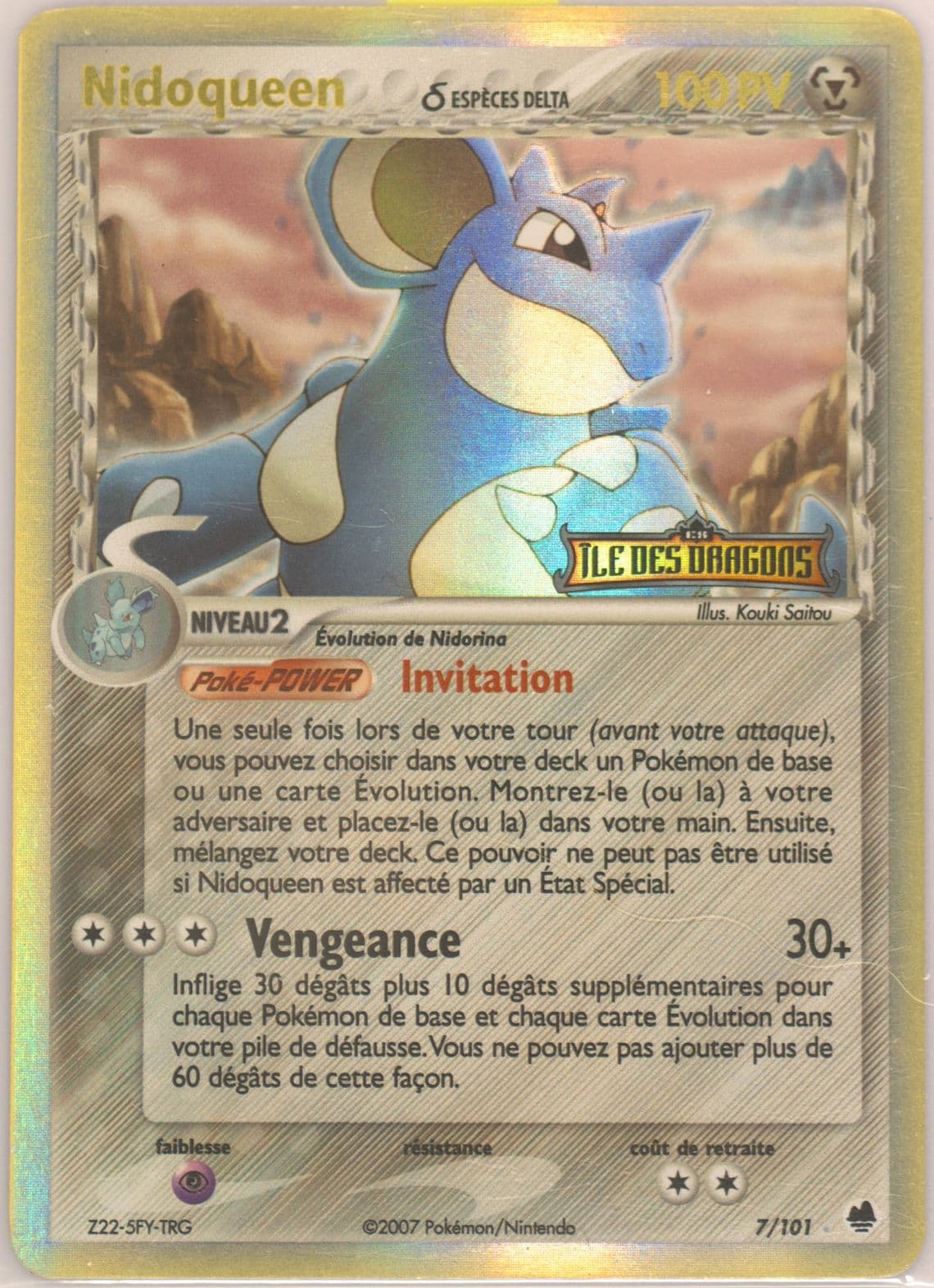 Nidoqueen-Reverse Foil (7) 2007 Pokemon French EX Dragon Frontiers