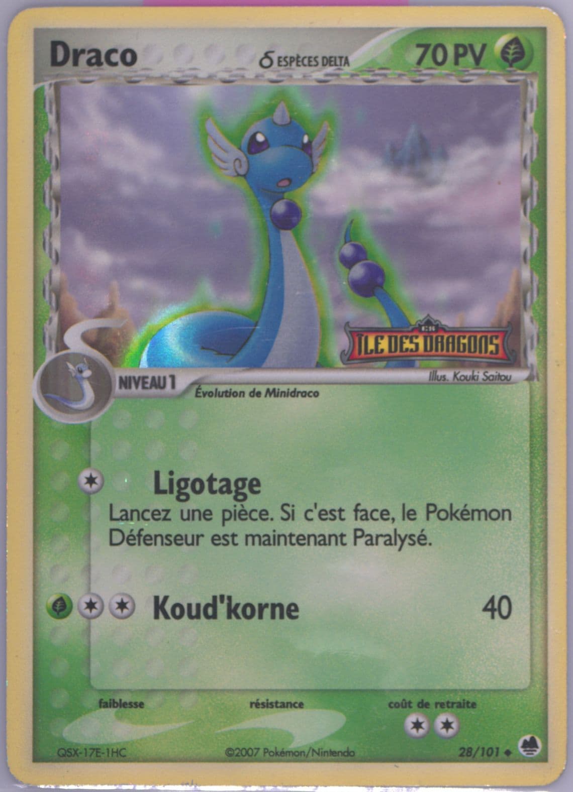 Draco-Reverse Foil (28) 2007 Pokemon French EX Dragon Frontiers