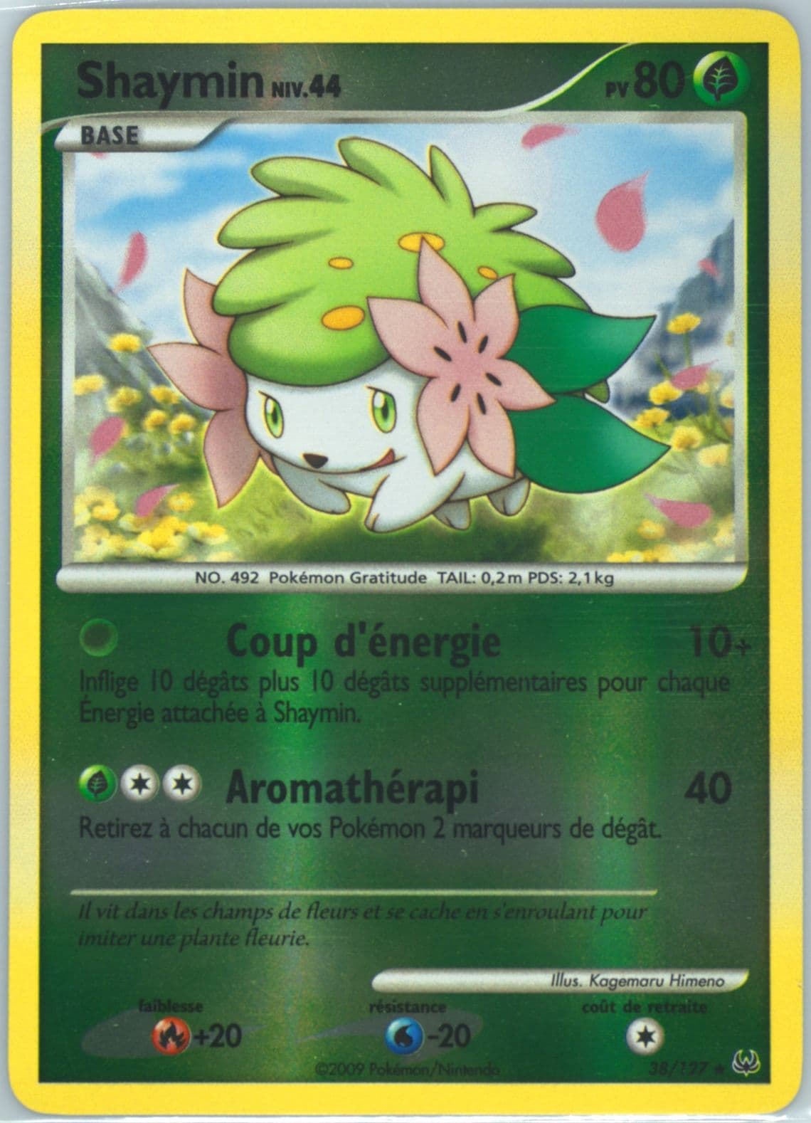 Shaymin-Reverse Foil French (38) 2009 Pokemon Platinum