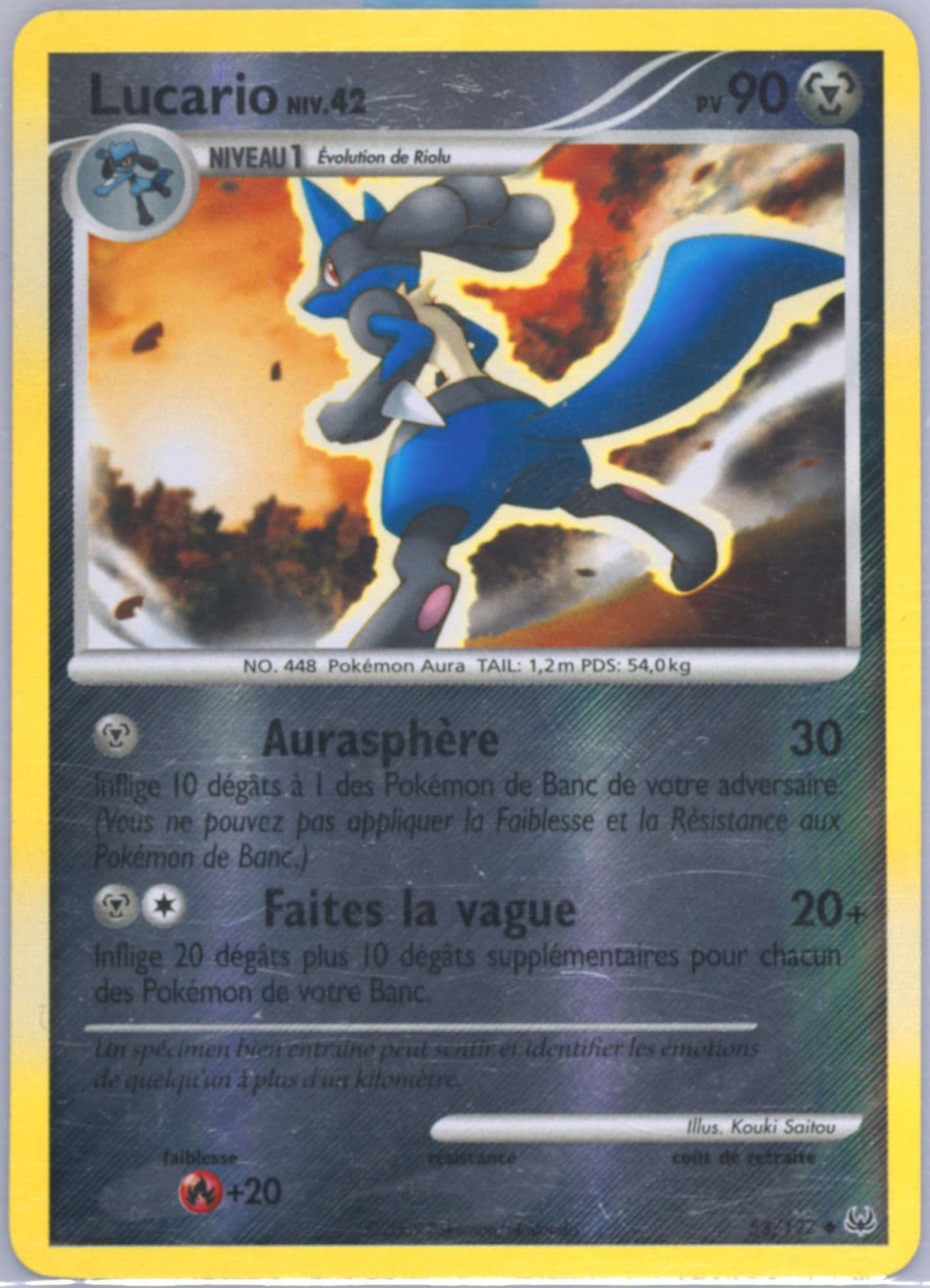 Lucario-Reverse Foil French (53) 2009 Pokemon Platinum