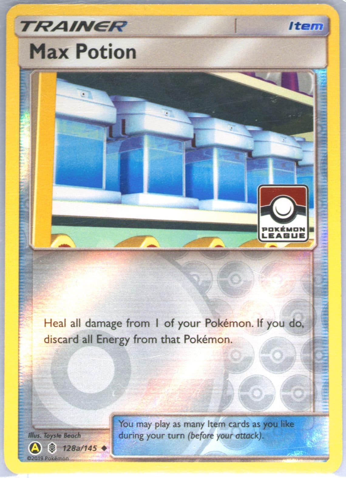 Max Potion-Reverse Foil 2019 Yellow A Alternate (128a) 2017 Pokemon Sun & Moon Guardians Rising