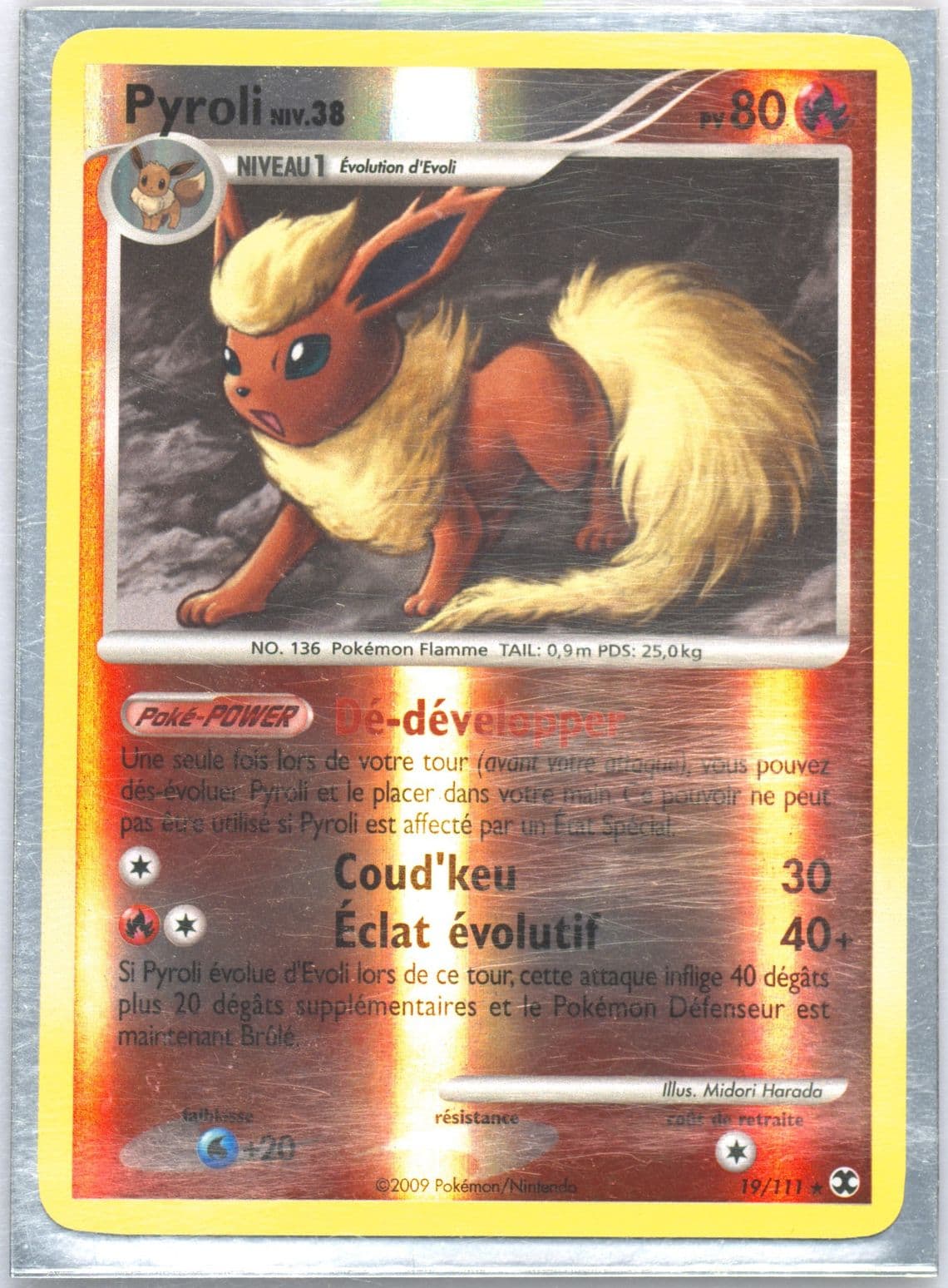 Pyroli-Reverse Foil French (19) 2009 Pokemon Platinum Rising Rivals