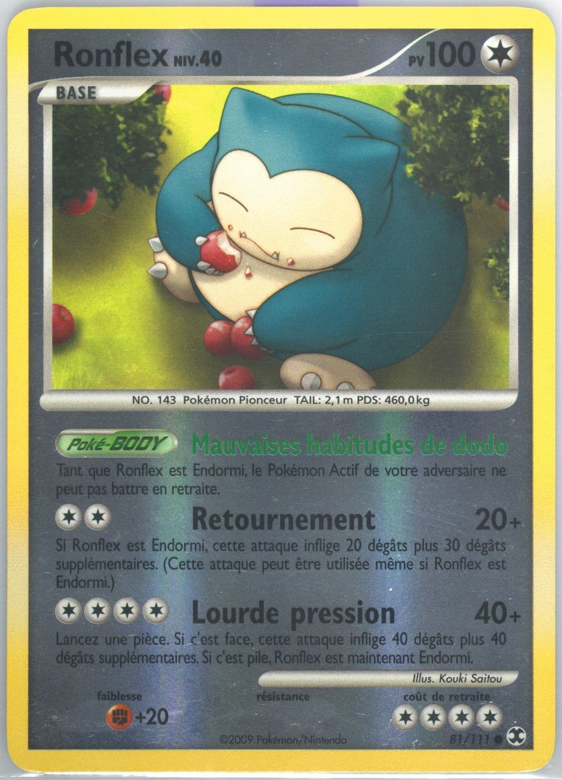 Ronflex-Reverse Foil French (81) 2009 Pokemon Platinum Rising Rivals