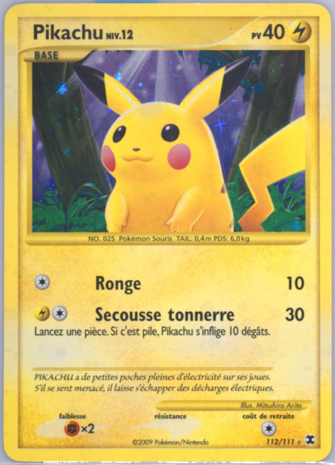 Pikachu-Holo French (112) 2009 Pokemon Platinum Rising Rivals