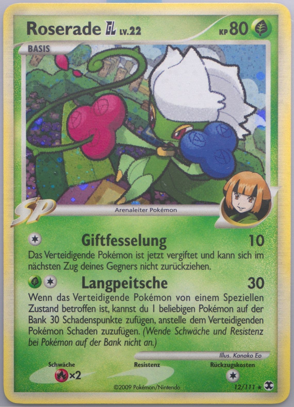 Roserade GL-Holo German (12) 2009 Pokemon Platinum Rising Rivals