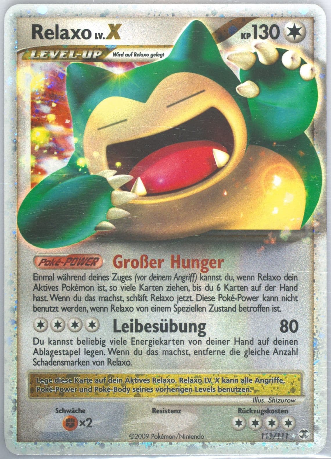 Relaxo LV. X-Holo German (111) 2009 Pokemon Platinum Rising Rivals