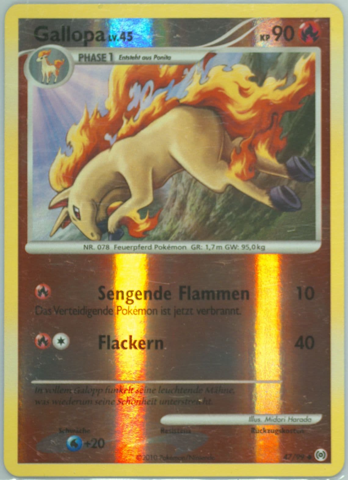 Gallopa-Reverse Foil German (47) 2009 Pokemon Platinum Arceus