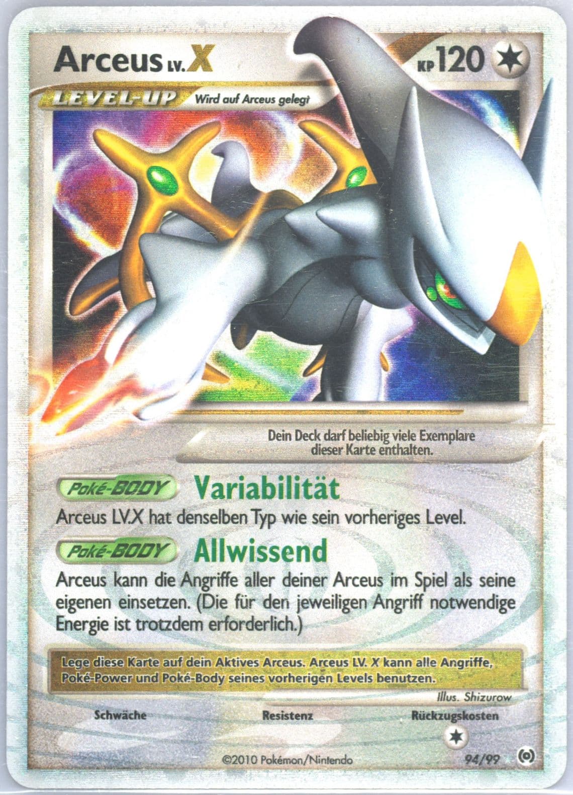 Arceus LV.X-Holo German (94) 2009 Pokemon Platinum Arceus