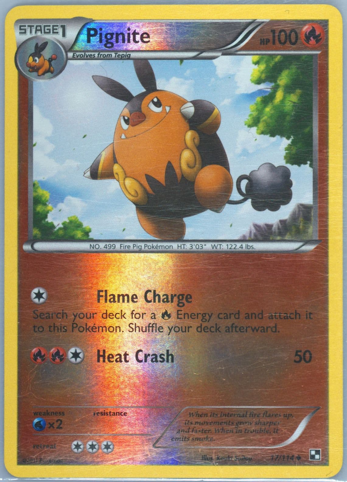 Pignite-Reverse Foil (17) 2011 Pokemon Black & White