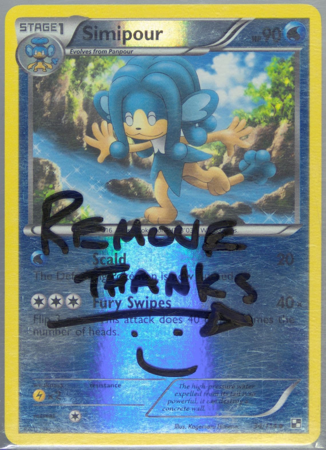 Simipour-Reverse Foil (34) 2011 Pokemon Black & White