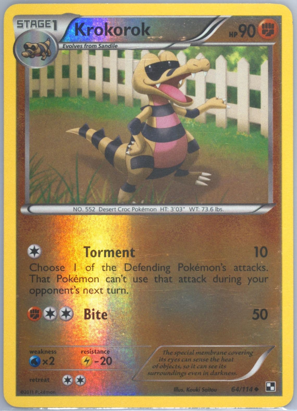 Krokorok-Reverse Foil (64) 2011 Pokemon Black & White